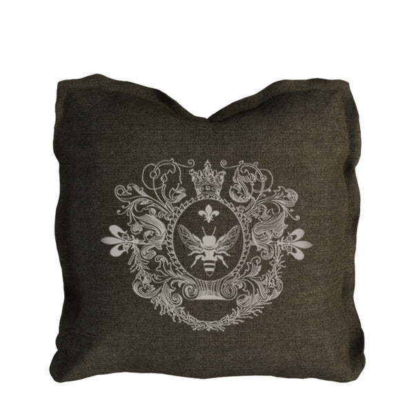 Logo Pillow Brown Linen