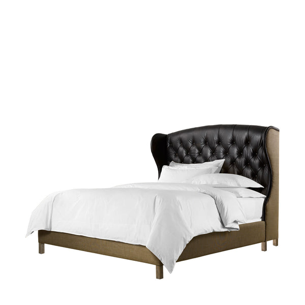 Кровать MEREDIAN WING QUEEN LEATHER HEADBOARD WITH FRAME