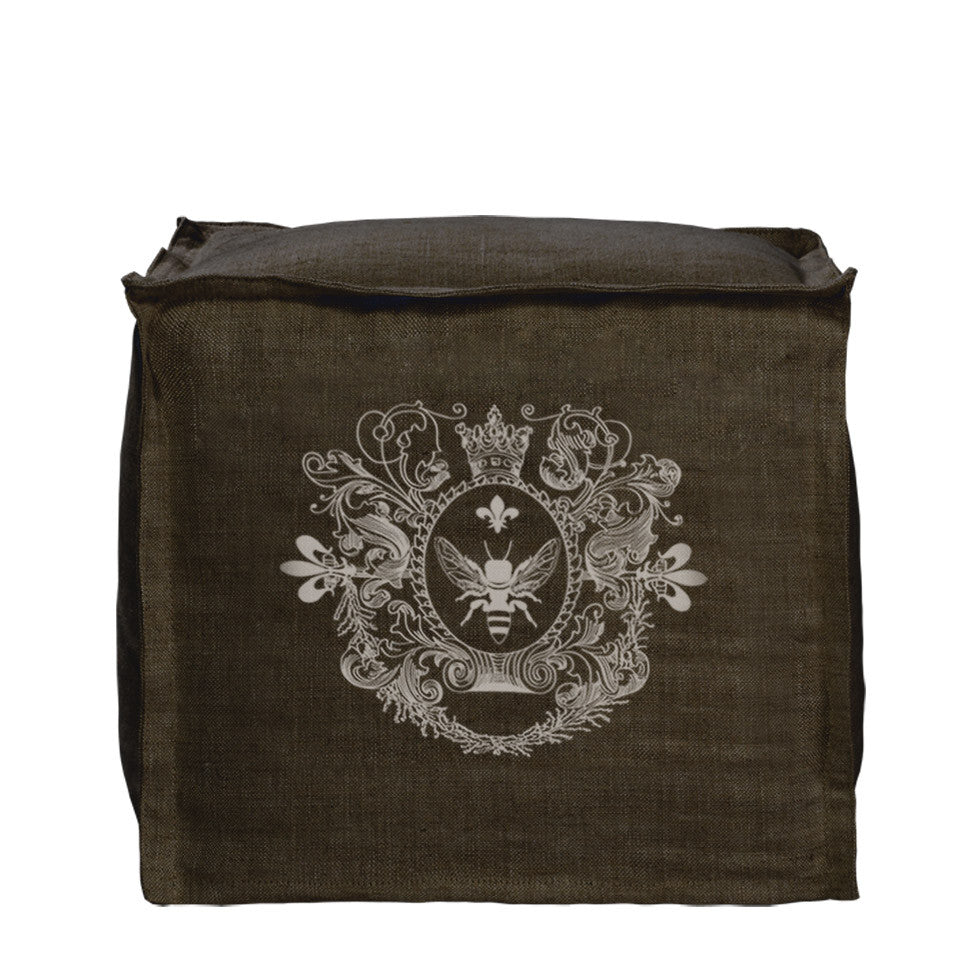 Дизайнерский пуфик SABENA TALL POUF BROWN LINEN