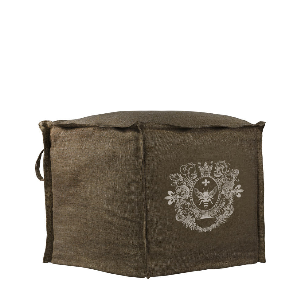 Дизайнерский пуфик SABENA TALL POUF BROWN LINEN