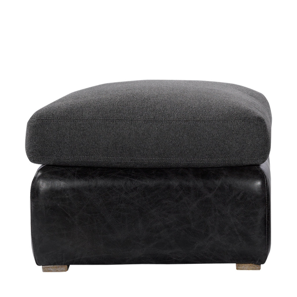 Кожаный пуфик WINSLOW OTTOMAN WOOL/LEATHER
