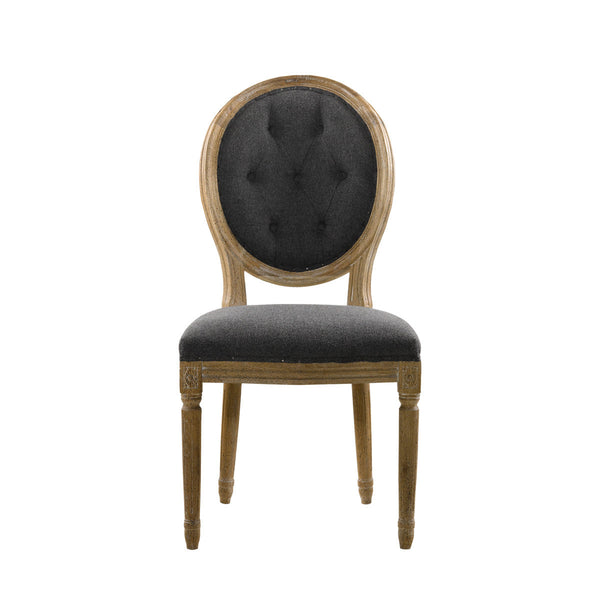 Стул VINTAGE WOOL LOUIS ROUND BUTTON SIDE CHAIR