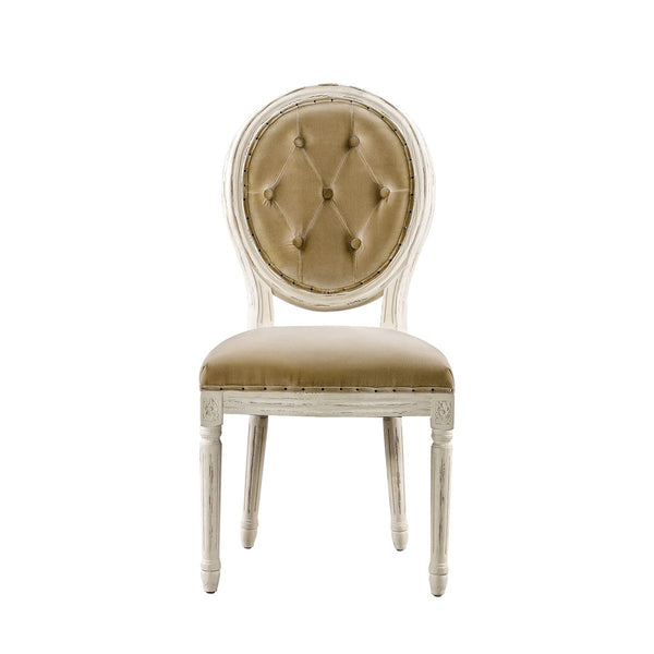 Стул Vintage Louis Round Vintage White Button Side Chair