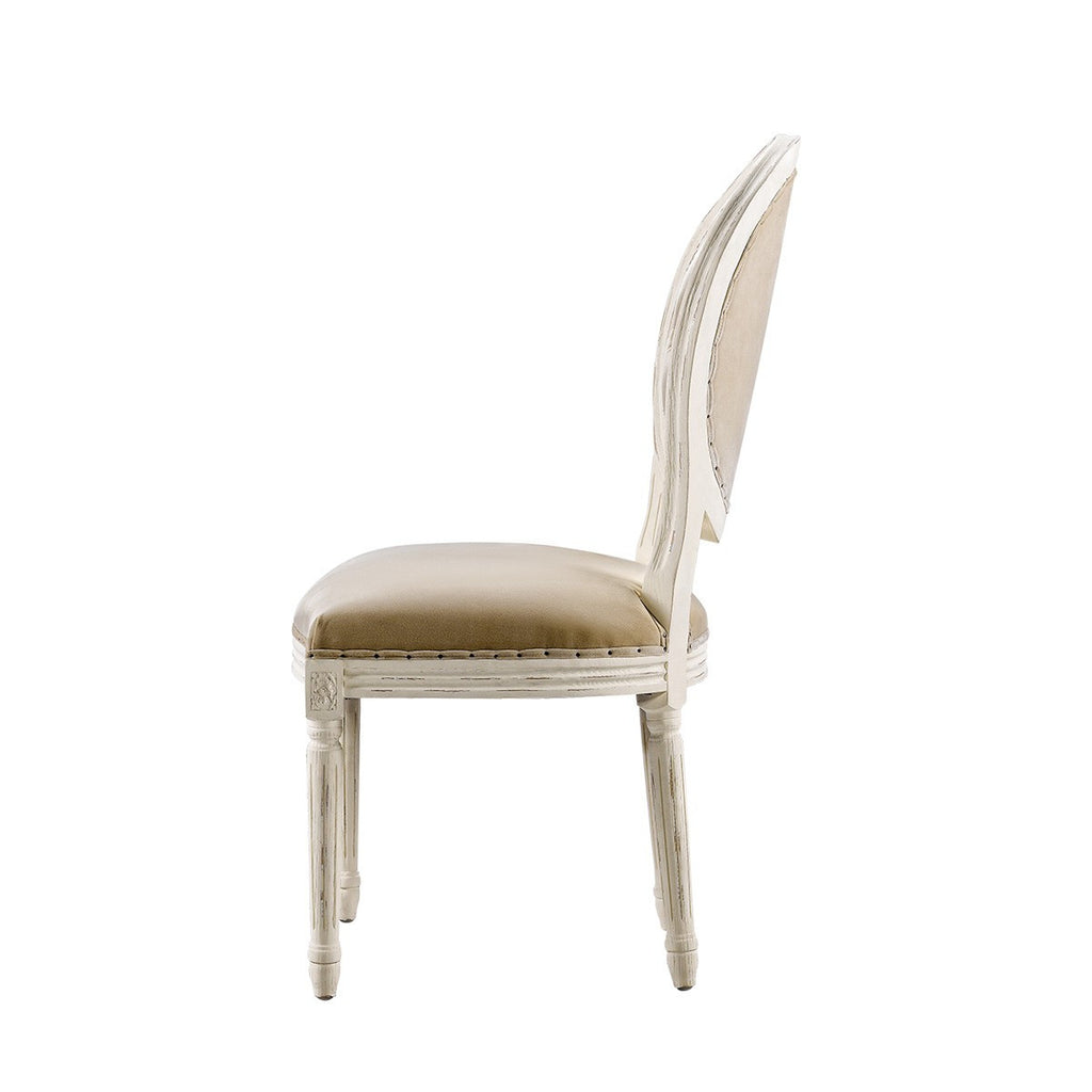 Стул Vintage Louis Round Vintage White Button Side Chair