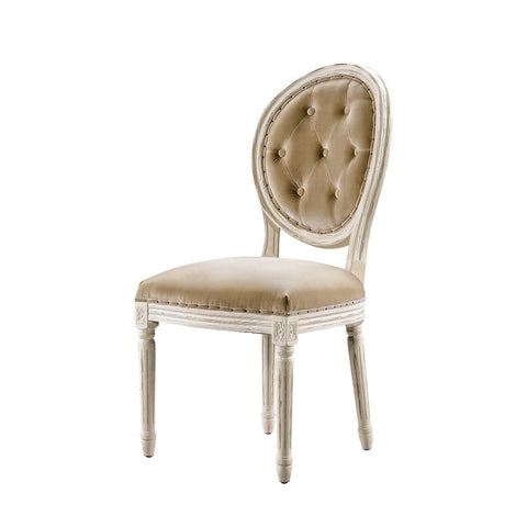 Стул Vintage Louis Round Vintage White Button Side Chair