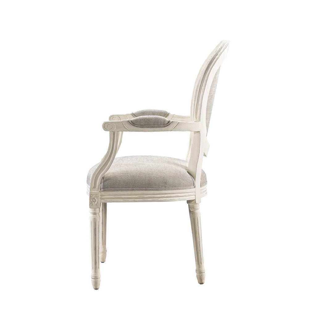 Стул Vintage Louis Round Vintage White Arm Chair