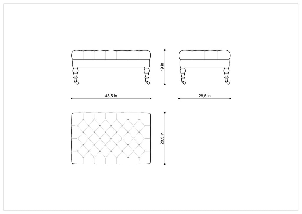 Скамейка на колесиках BRISTOL BENCH ON CASTERS