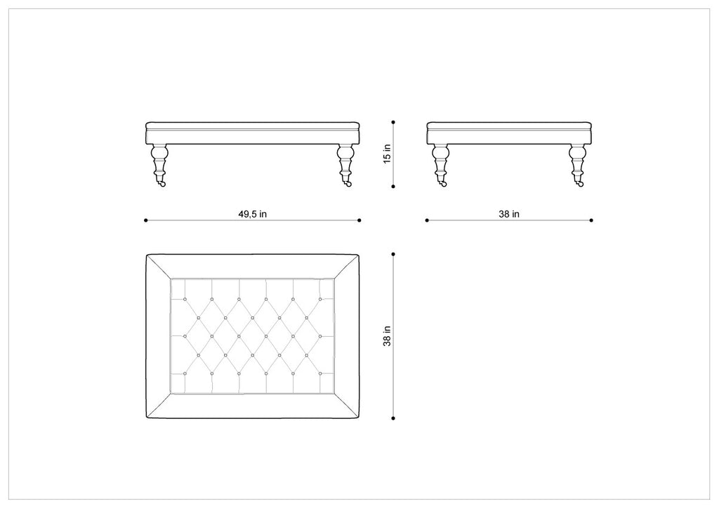 Белая оттоманка BRUGGE TUFTED OTTOMAN