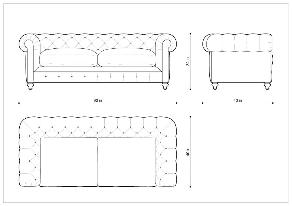 Классический диван 90" CIGAR CLUB SOFA
