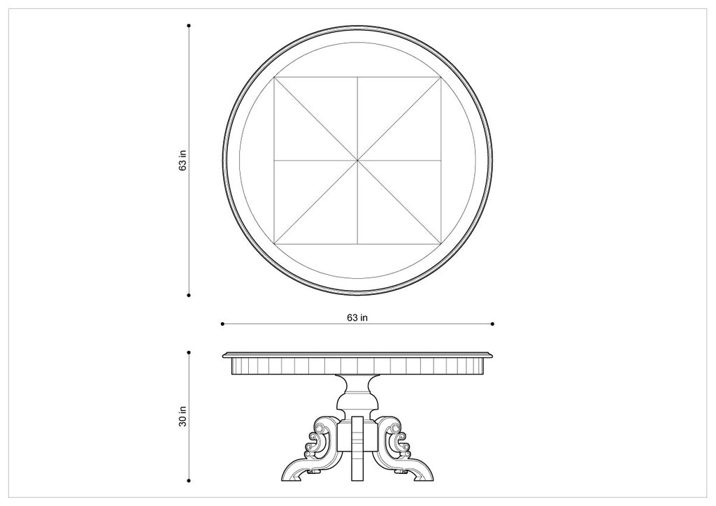 Стол 63" FRENCH ROUND TABLE
