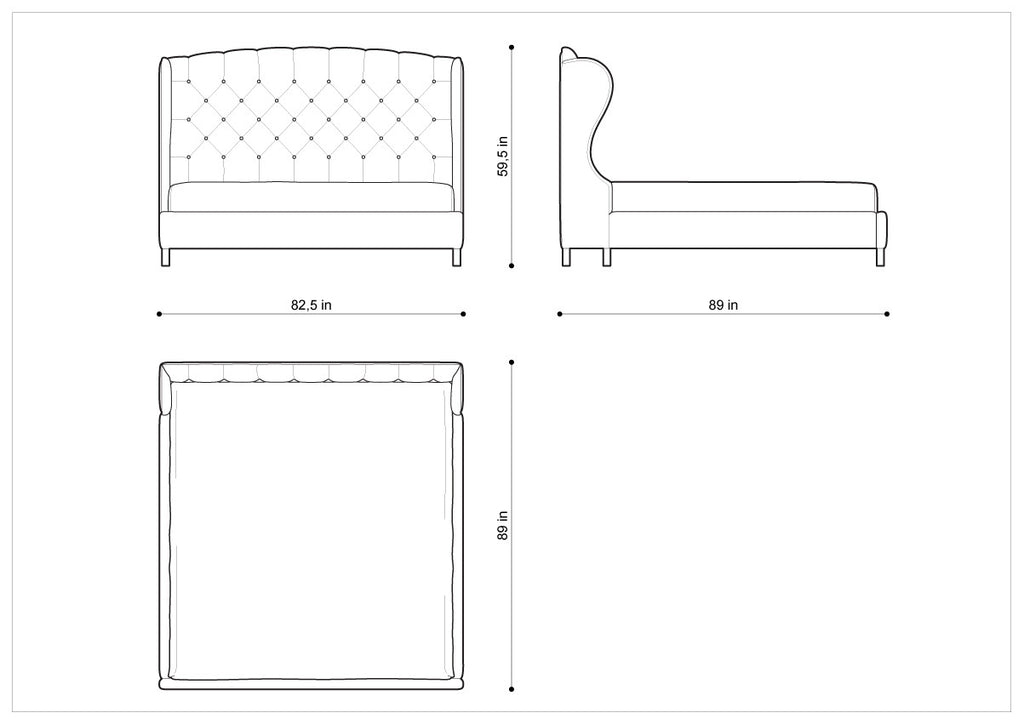 Кровать MEREDIAN WING KING BED WITH FRAME