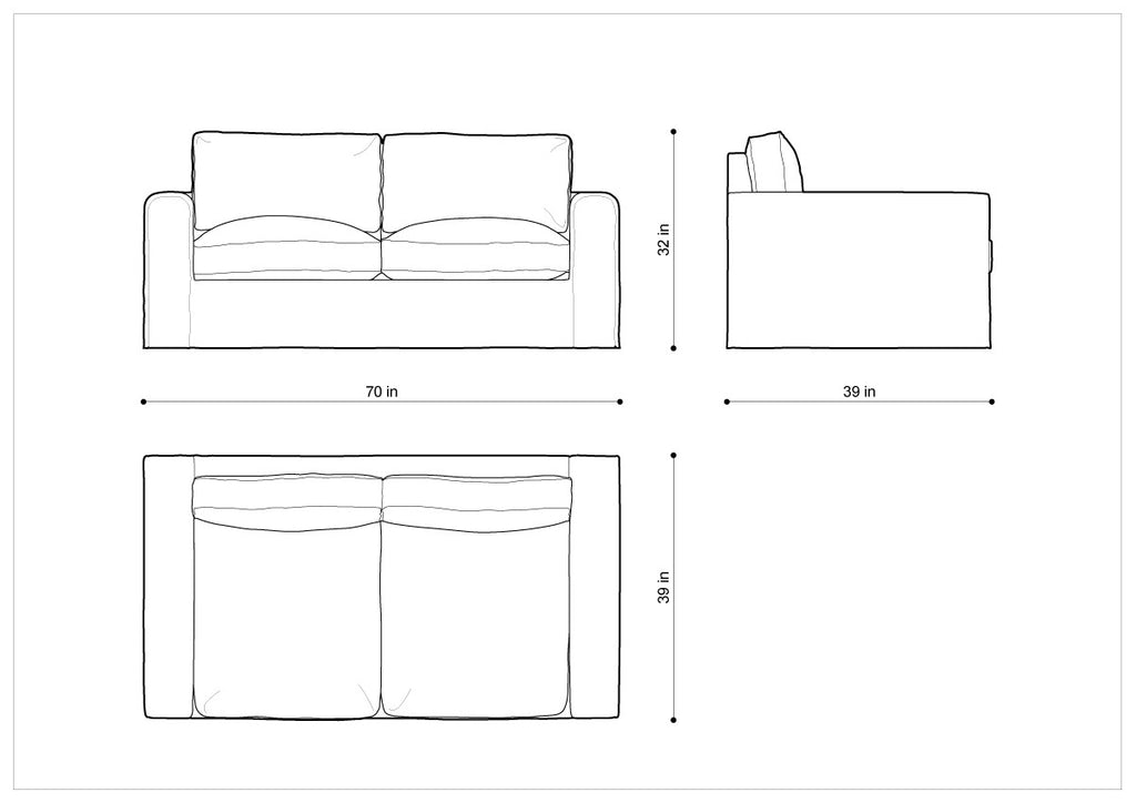 Диван 70" MONS UPHOLSTERED SOFA