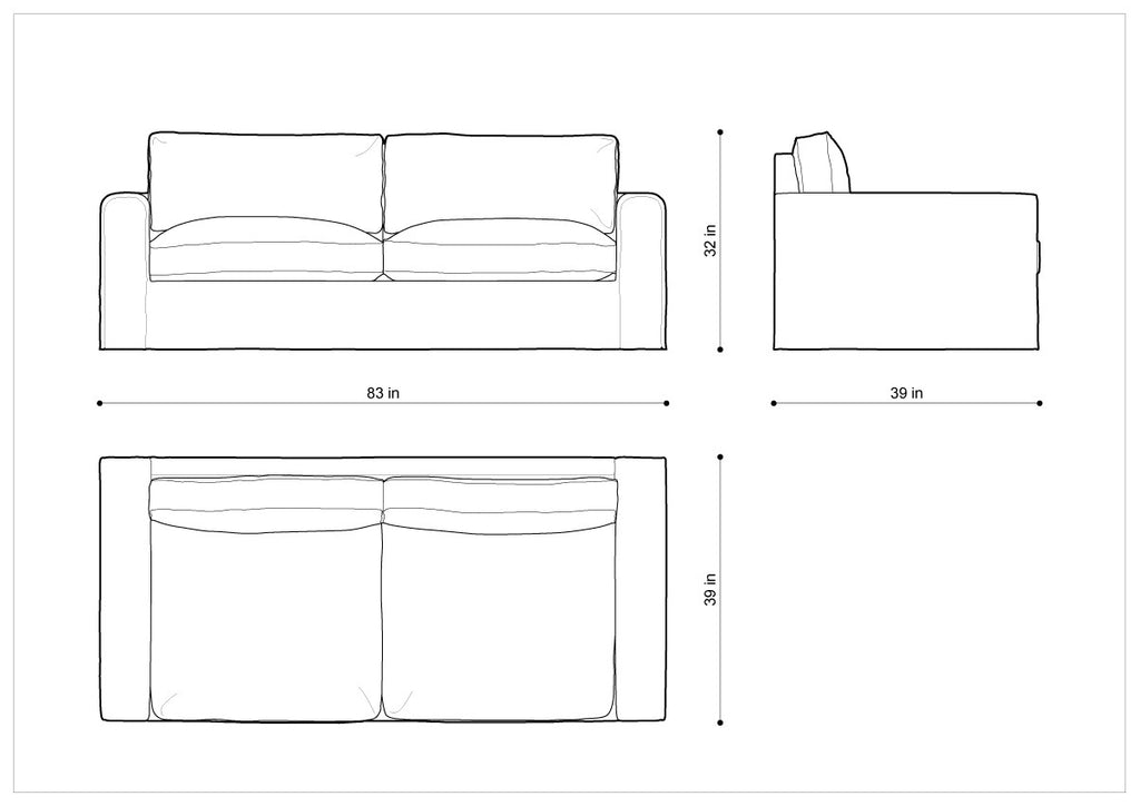 Диван 83" MONS UPHOLSTERED SOFA