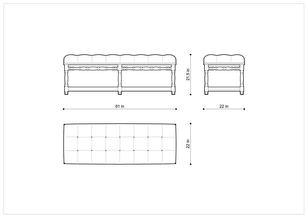 Скамейка NAPA VELVET BENCH