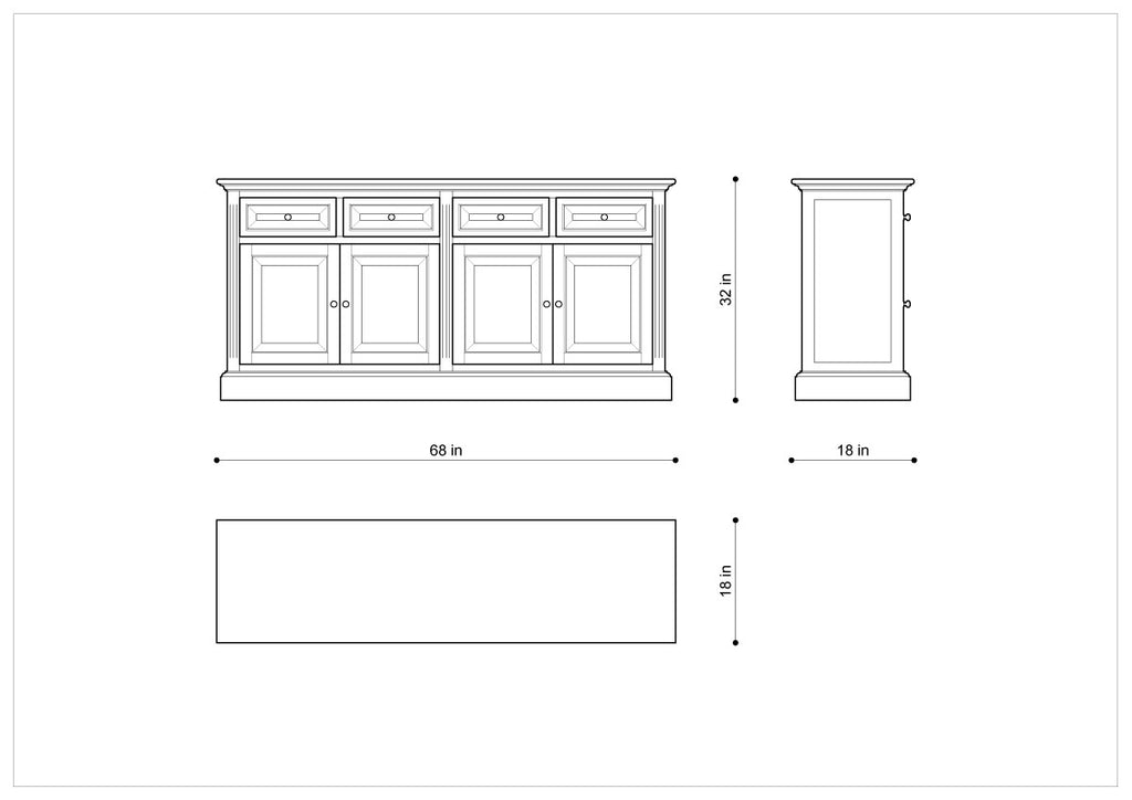 Низкий буфет OAK WOOD SIDEBOARD