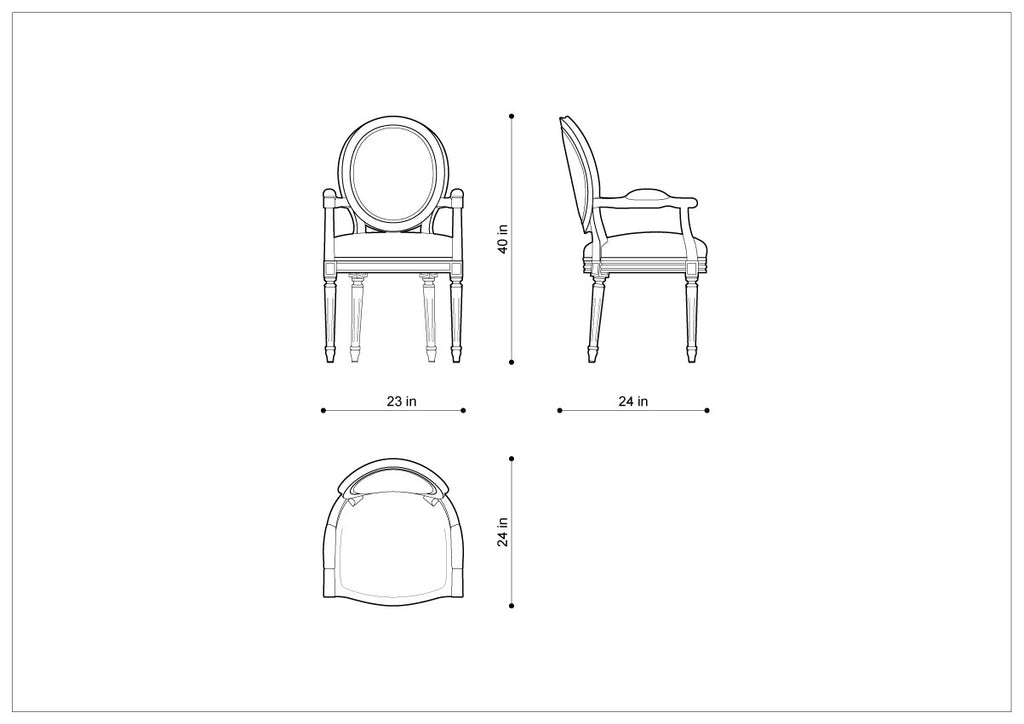 Стул VINTAGE LOUIS ROUND ARM CHAIR