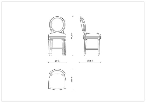 Стул VINTAGE LOUIS BACK COUNTER STOOL