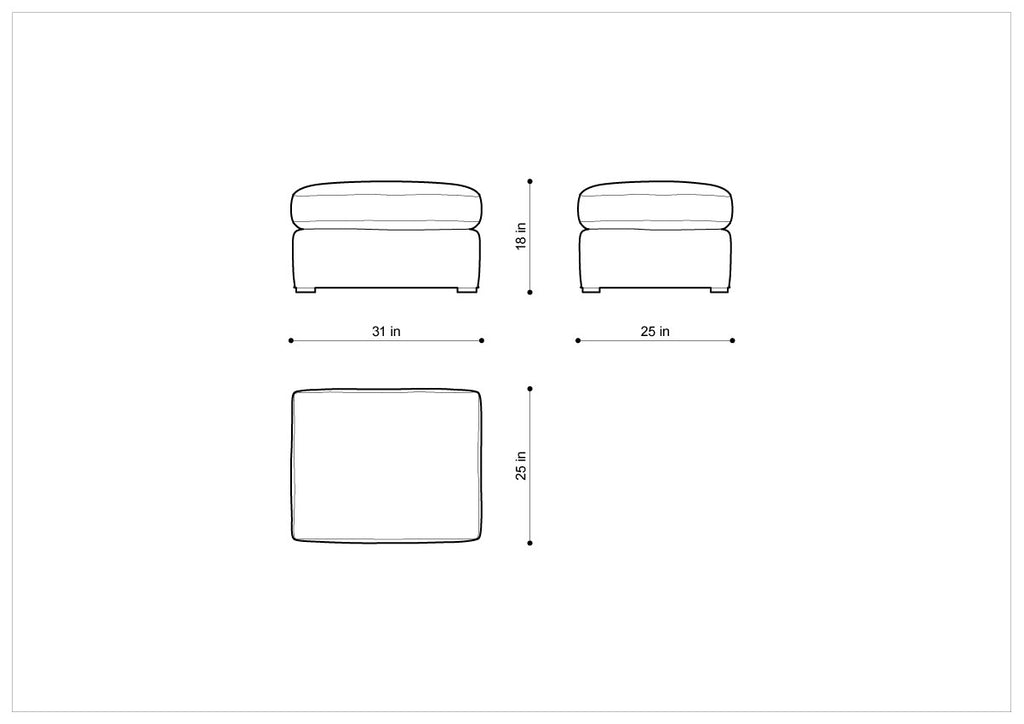 Квадратный пуфик WINSLOW OTTOMAN BEIGE